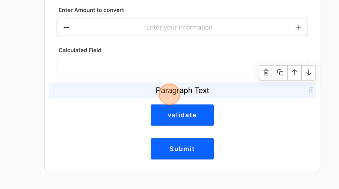 Screenshot of: First add the Paragraph text field